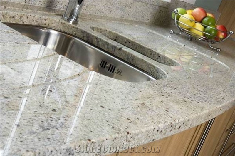 Kashmir White Granite Kitchen Countertop, India White Granite