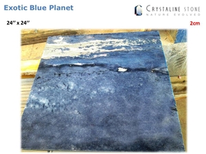 Exotic Blue Marble 24"X24" Tile Crystaline Stone