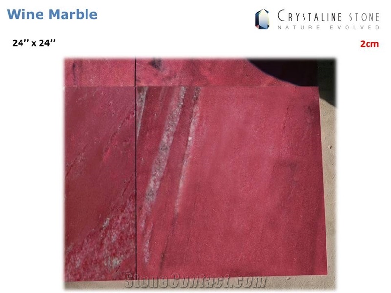Red Wine Marble Tile Natural Stone Kitchen and Bath Crystaline Stone