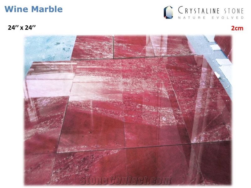 Red Wine Marble Tile Natural Stone Kitchen and Bath Crystaline Stone