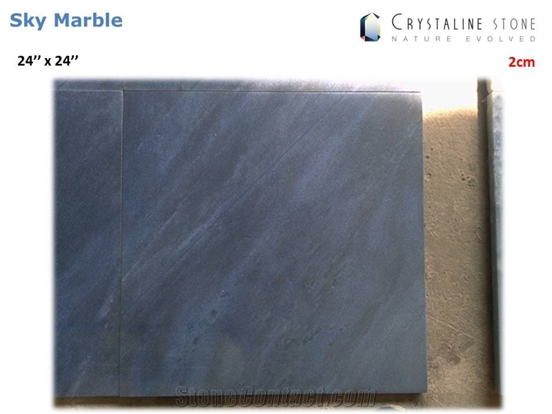Sky Blue Marble 24"X24" Tiles Crystaline Marble Stone