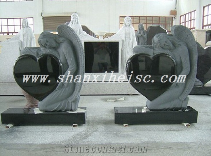 All Polished Black Granite Russian Monument Tombstone