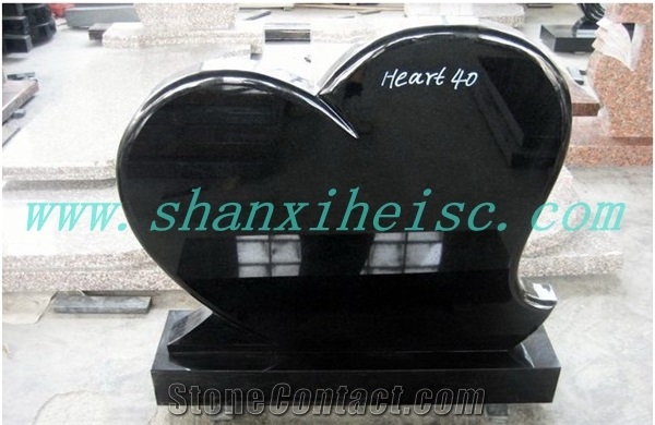 American Style Shanxi Black Granite Headstone G1401