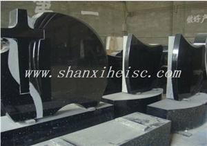 American Style Shanxi Black Granite Tombstone