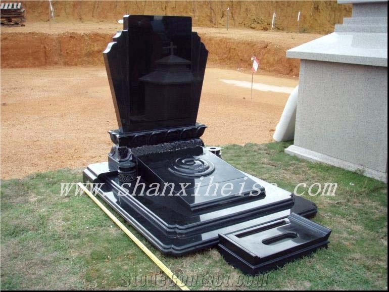 Cheap Chinese Granite Tombstone,Granite Headstone for Graves, Shanxi Black Granite Monument & Tombstone