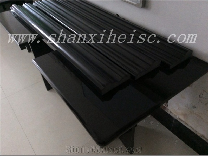 China Best Qulity Black Granite Shanxi Black Granite Molding & Border Lines