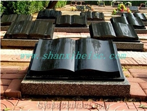 China Black Granite Book Shaped Monuments