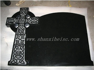 Good Caving Russian Style Shanxi Black Granite Tombstone