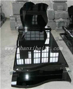 Hot Sale Chinese Granite Natural Stone Tombstones, Shanxi Black Granite Tombstones