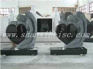 Hot Sale Good Quality Polished Shanxi Black Granite Book Shaped Headstone