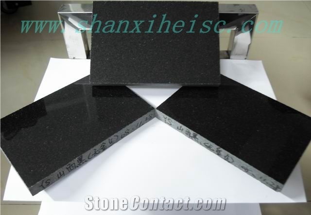 Polished Absolute Black Granite Slabs Cut to Size from China, Shanxi Black Granite Slabs & Tiles