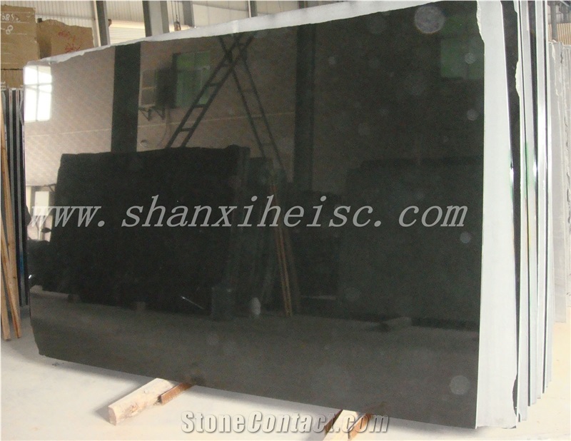 Shanxi Absolute Black Granite Tiles Slabs Polished Surface Cut to Size from China Shanxi Black Granite