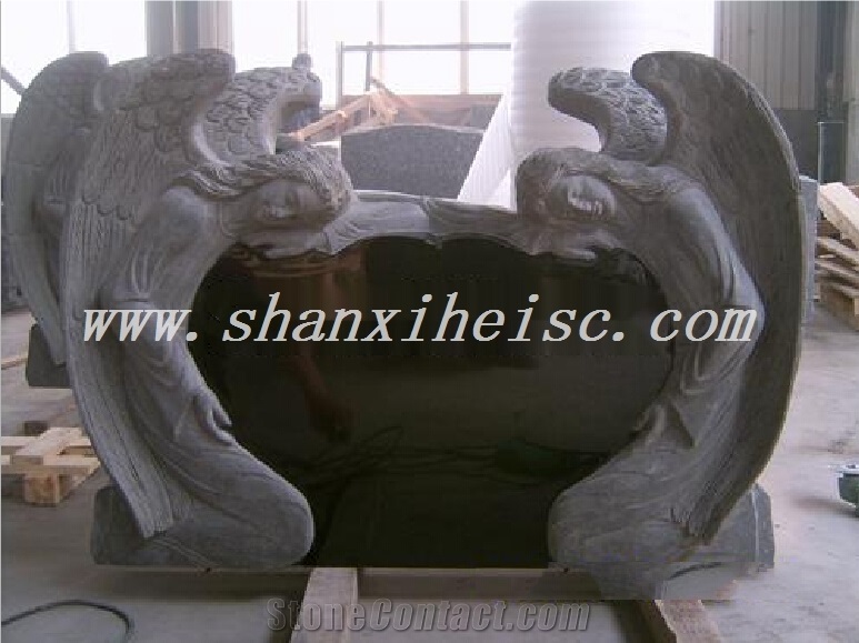 Shanxi Black Carving Stone Granite Monument Tombstone