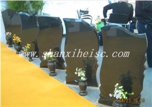 Shanxi Black Granite Double Heart Monuments and Tombstones