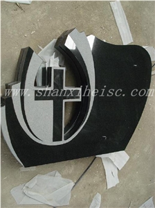 Shanxi Black Granite Heart Shaped Headstone with Good Price
