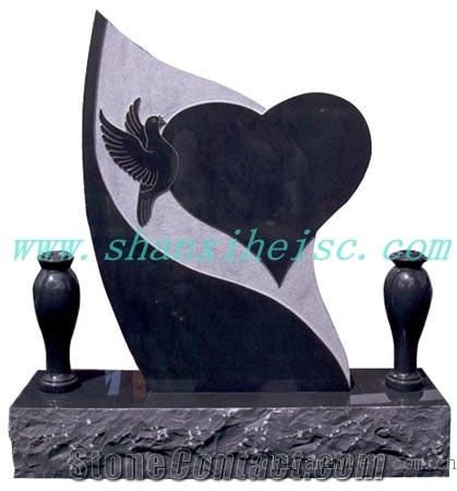 Shanxi Black Polished Memorial Tombstone, Shanxi Black Granite Monument & Tombstone