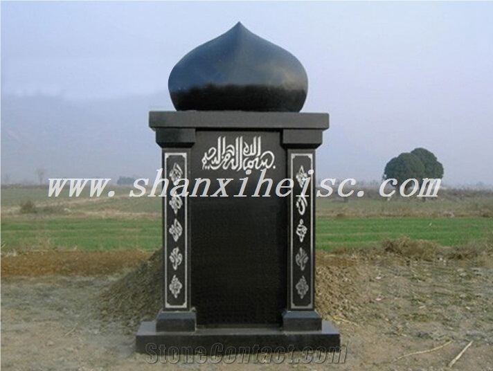 Top Quality Chinese Style Black Granite Tombstone and Gravestone G1401
