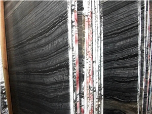 Black Wooden Marble Polished Slabs & Tiles,China Black Marble