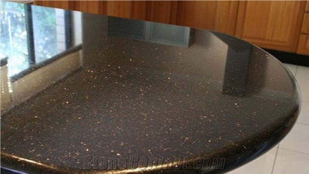 Giga Black Galaxy Granite Popular Colors Kitchen Countertops