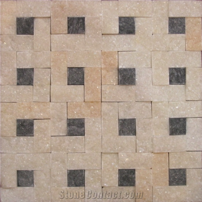 Marble Split Face Mosaic,Rough Surface-Shaped 019,Poppy Red Marble Split Face Mosaic