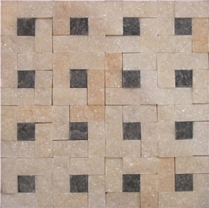 Marble Split Face Mosaic,Rough Surface-Shaped 019,Poppy Red Marble Split Face Mosaic