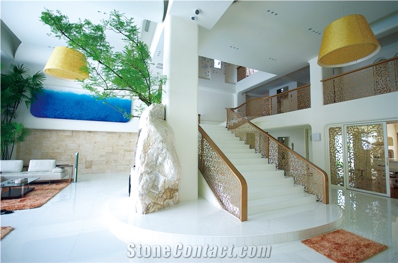 Best Floor Tiles White Crystallized Glass Stone Stairs Steps From