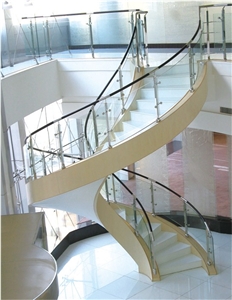 Best Floor Tiles,White Crystallized Glass Stone Stairs & Steps