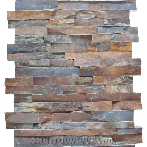 Culture Stone / Wall Tile / Wall Panel, Brown Slate Cultured Stone