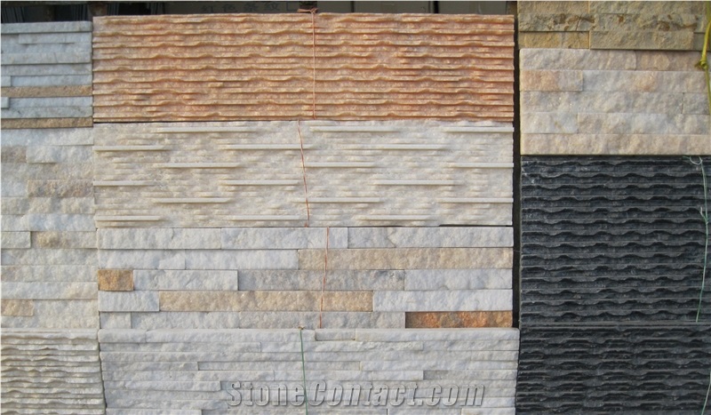 Ledgestone Wall Panel Cultured Stone Veneer, Beige Slate Cultured Stone