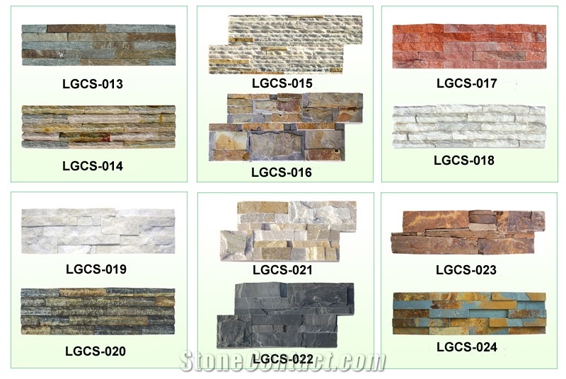 Yellow Black Brown Green Wall Cladding Culture Stone