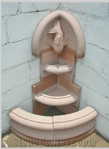Gris Moreno Cantera Wall Mounted Fountain