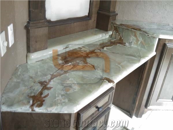Iran Green Onyx Bathroom Vanity Top