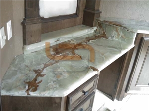 Iran Green Onyx Bathroom Vanity Top