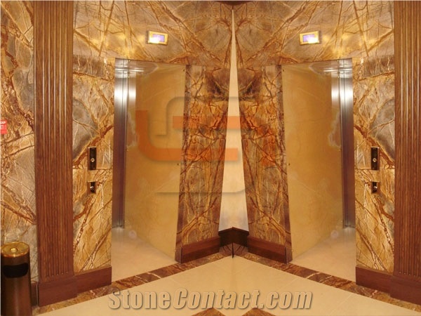 Rain Forest Brown Marble Lift Door Surround