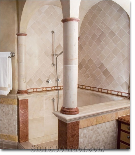 Beige Marble Bathroom Design