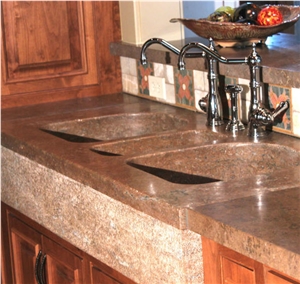 Brazil Exotic Granite Micro Bevel Edge Countertop, Kitchen Island Top