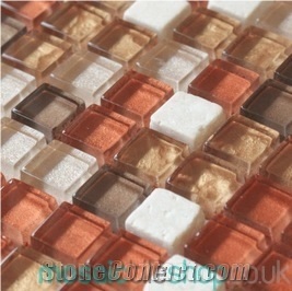 Copper Bronze Glass Mosaic Tiles