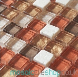 Copper Bronze Glass Mosaic Tiles
