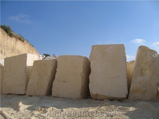 Palestinian Light Cream Limestone Blocks, Palestine Beige Limestone