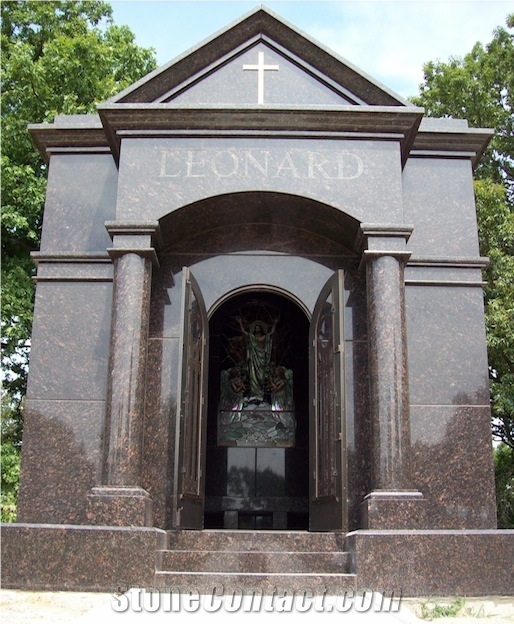 Mausoleum with Dakota Mahogany Granite
