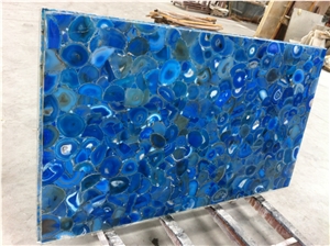 Hongzhi Blue Agate Slab,Semiprecious Stone