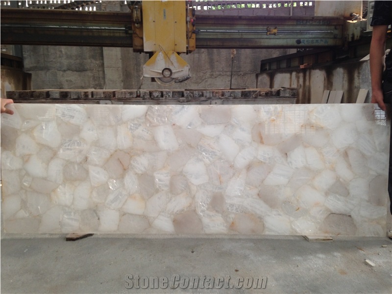 Natural White Crystal Stone Slab Natural Crystal Semiprecious Stone From China Stonecontact Com