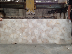 Natural White Crystal Stone Slab, Natural Crystal Semiprecious Stone