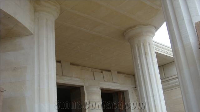 Beige Marble Carved Column