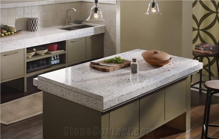 Quartz Stone Kitchen Countertops, Beige Quartz Stone Kitchen