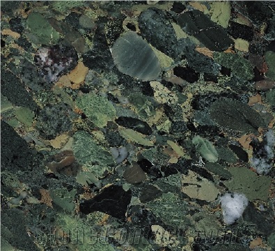 Breccia Fawakhir Marble Tiles, Egypt Green Marble