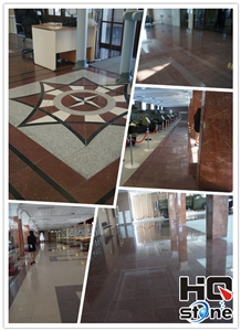 Parquet in Imperial Red Slabs & Tiles, China Red Granite