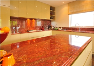 Red Marble Countertop Private Residence - Toorak 8, Rosso Impero Red Marble Countertops