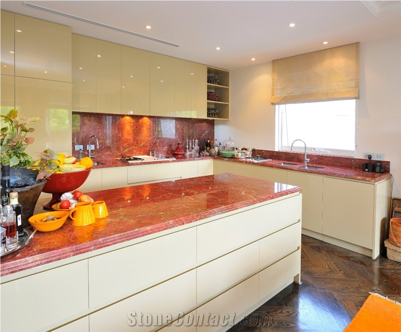 Red Marble Countertop Private Residence - Toorak 8, Rosso Impero Red Marble Countertops