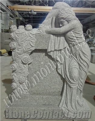 Angel Tombstone,Tombstone with Roses, Angel Headstones